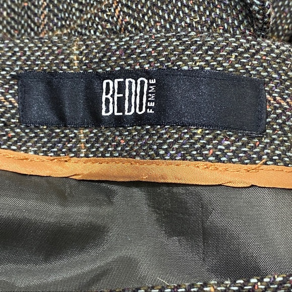 🌟LAST CHANCE 🌟 Brown Orange Checker Pinstripe Skirt - Picture 4 of 4